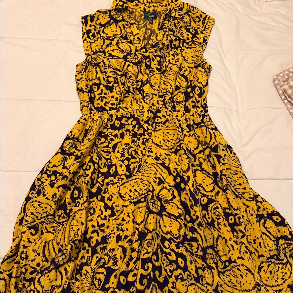 Adrianna Papell Women's Yellow and Blue Dress
